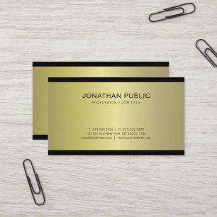 Professional Glamour Gold Look Design Plain Luxury Business Card