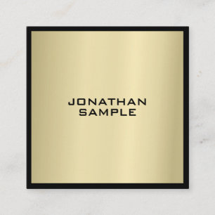Professional Glamour Gold Look Modern Luxury Square Business Card