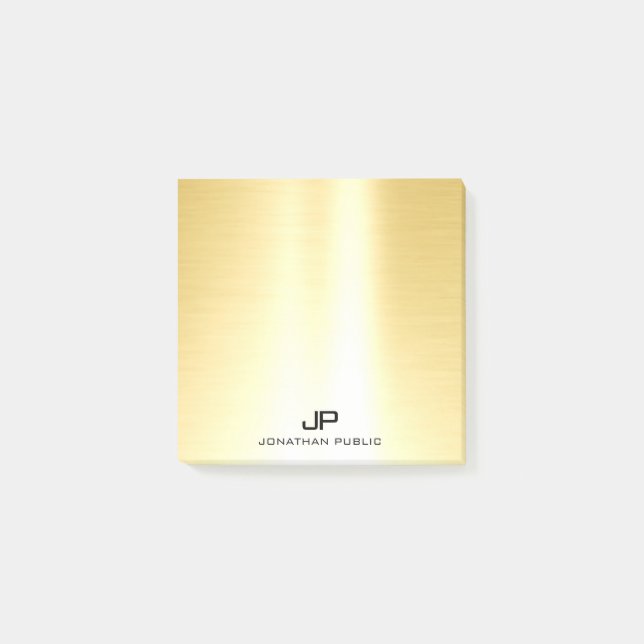 Professional Glamour Gold Template Modern Elegant Post-it Notes (Front)
