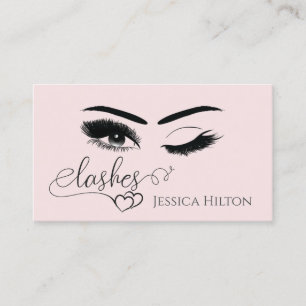 Professional glamourous calligraphy lashes wink business card