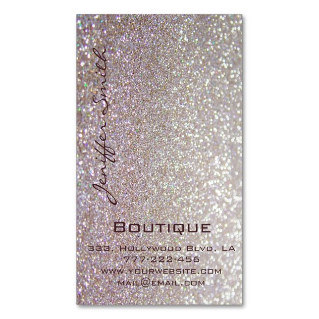 Professional glamourous elegant glittery 	Magnetic business card (Front Vertical)