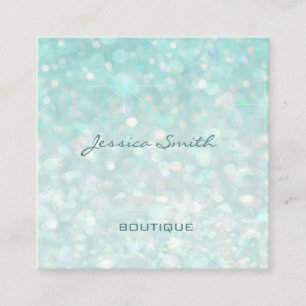 Professional glamourous modern elegant plain bokeh square business card