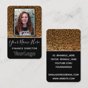 Professional Glitter Photo Custom Business Logo    Business Card
