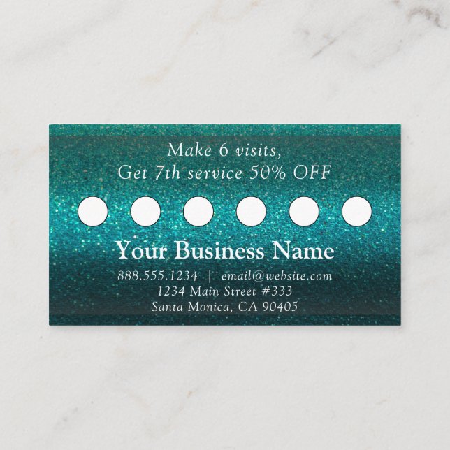 Professional Glitter Trendy Modern Elegant Salon A Appointment Card (Back)