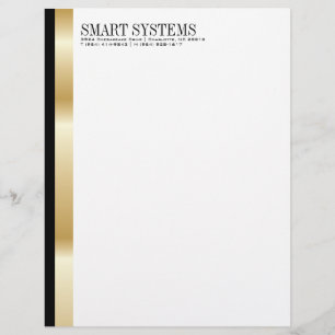 Professional Gold and Black Letterhead