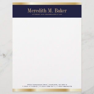 Professional Gold and Navy Letterhead Template