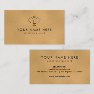 professional Gold black Pickleball Business Card