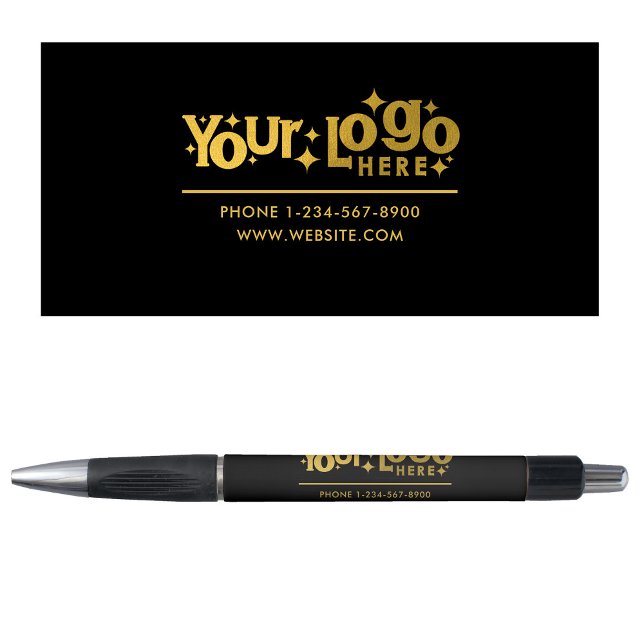 Professional  Gold Business Logo Contact Details (Professional Gold Business Logo Contact Details Pen)