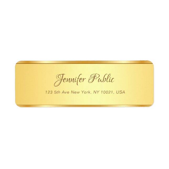 Professional Gold Calligraphed Name Text Modern (Front)