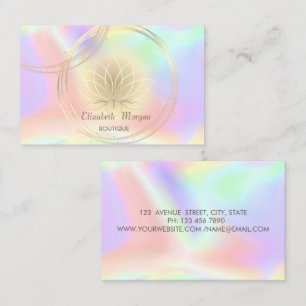Professional,Gold Circles Lotus Holographic Business Card