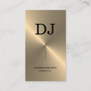 Professional Gold Faux DJ Business Card