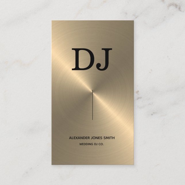 Professional Gold Faux DJ Business Card (Front)