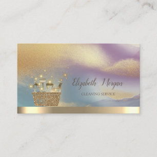 Professional Gold Glitter Cleaning Colourful Business Card