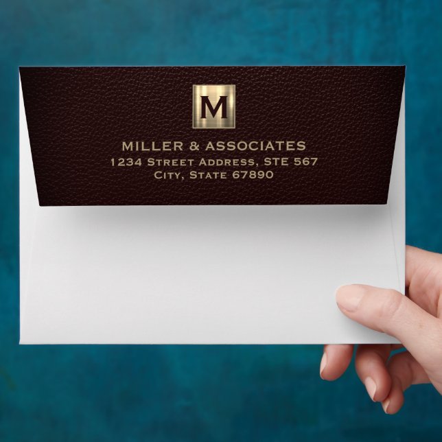 Professional Gold Initial Logo Return Address Envelope (Hand)