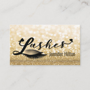 Professional gold lashes calligraphy logo business card
