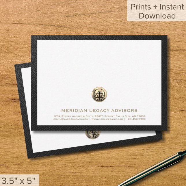 Professional Gold Logo Business Note Cards (Creator Uploaded)