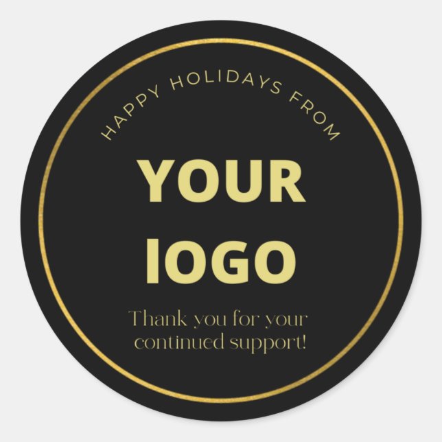 Professional Gold Logo Promotional Thank You Classic Round Sticker (Front)