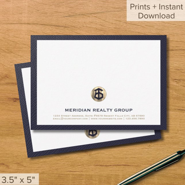 Professional Gold Logo Real Estate Note Cards (Creator Uploaded)