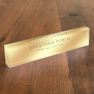 Professional Gold Look Calligraphy Name Elegant Nameplate