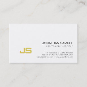 Professional Gold Look Monogram Elegant Design Business Card