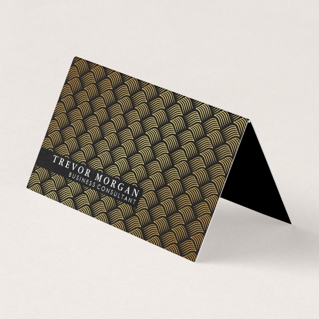 Professional Gold Lux Weave Business Card (Front)