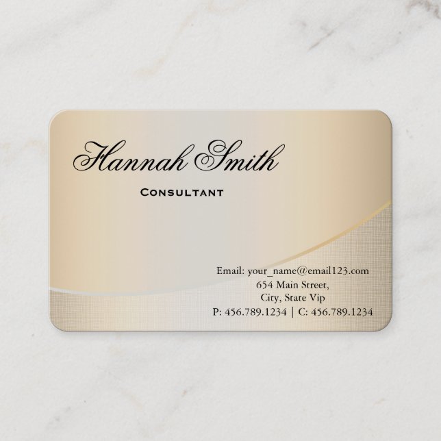 Professional Gold Metal Elegant Modern Black Business Card (Front)