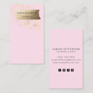 Professional	Gold Minimalist Pink Earring Card