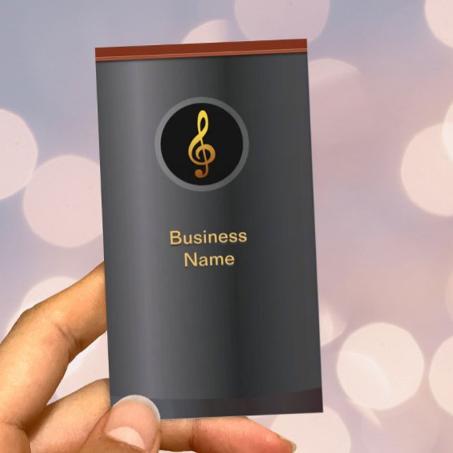 Professional Gold Music Symbol Business Card (Creator Uploaded)