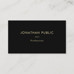 Professional Gold Name Black Template Modern Business Card