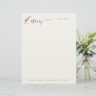 Professional Gold Notary Calligraphy Custom Letterhead