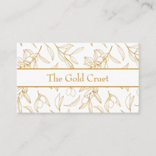 Professional Gold Olive Branches Olive Oil Business Card
