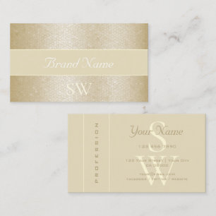 Professional Gold Pearl Shimmery Snake Monogram Business Card