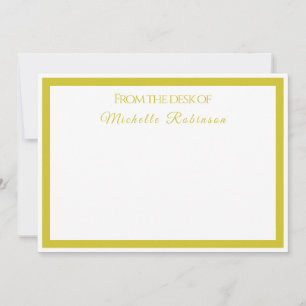 Professional Gold Personalised Name Flat Note Card