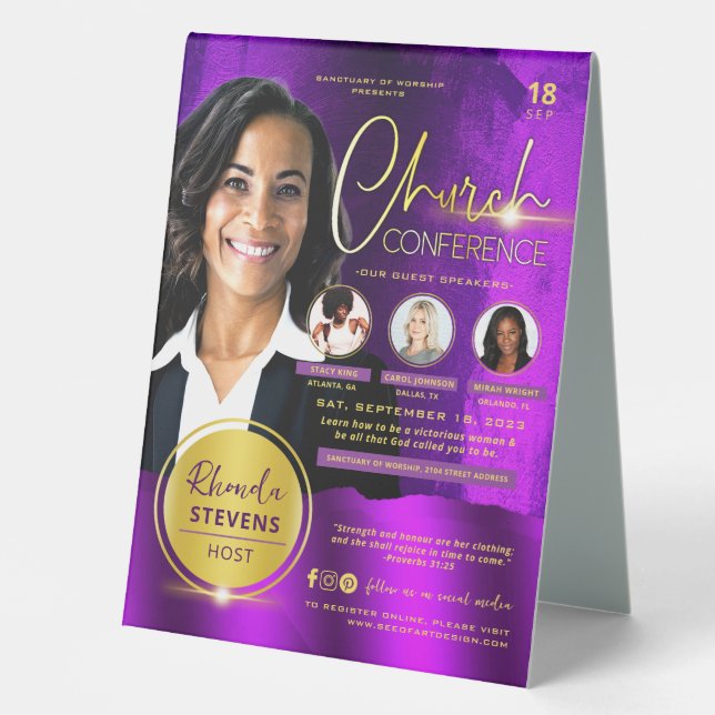 Professional Gold & Purple Church Conference  (Front)