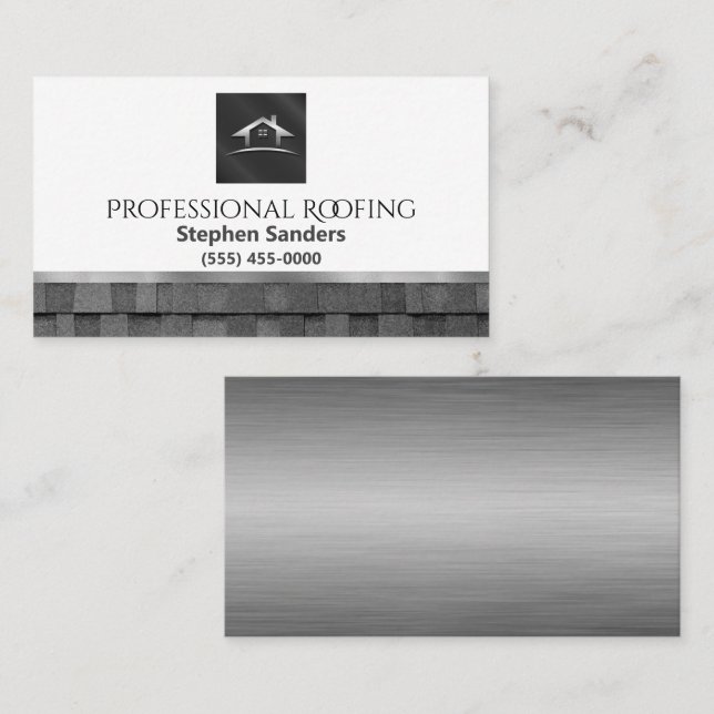 Professional Gold Roofing Shingles Construction Bu Business Card (Front/Back)