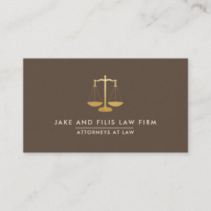 Professional Gold Scales Attorney Law Firm Busines Business Card