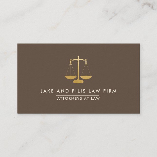 Professional Gold Scales Attorney Law Firm Busines Business Card (Front)