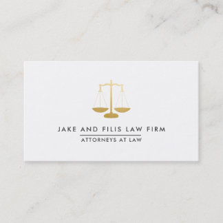 Professional Gold Scales Attorney Law Firm Business Card