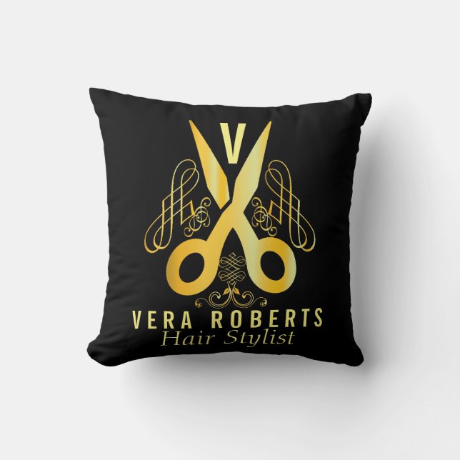 Professional Gold Scissor & Beauty Salon Cushion (Front)