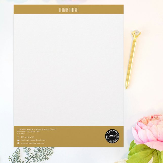Professional Gold Strip Custom Letterhead (Creator Uploaded)