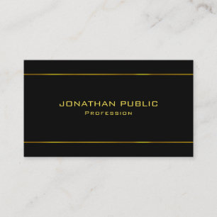 Professional Gold Text Modern Black Template Business Card