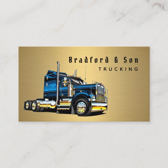 Professional Gold Transport Trucking Haul Company Business Card (Front)