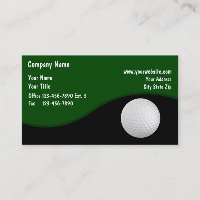 Professional Golf Theme Business Card (Front)