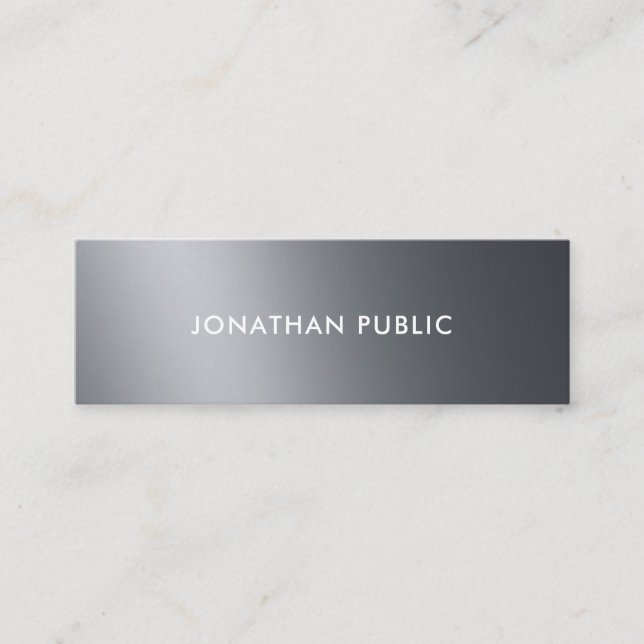 Professional Graceful Black White Modern Elegant Mini Business Card (Front)