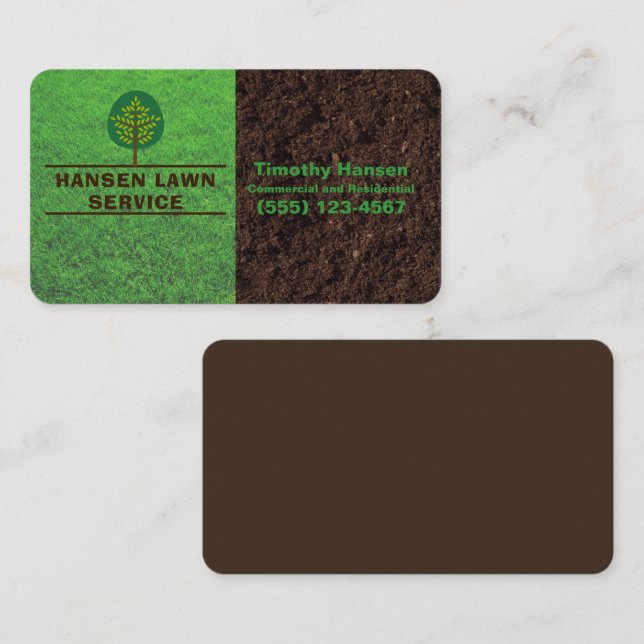 Professional Grass Soil Landscaping Yard Service  Business Card (Front/Back)