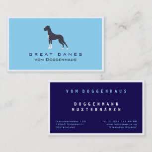 Professional Great Dane blue white Business Card