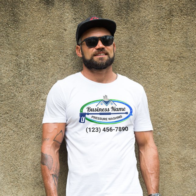 Professional Green Blue Pressure Washing Service T-Shirt (Creator Uploaded)