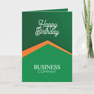 Professional Green Business Birthday Greeting Card