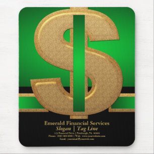 Professional Green Gold Dollar Financial Services Mouse Mat