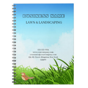 Professional Green Lawn Care & Landscaping Notebook